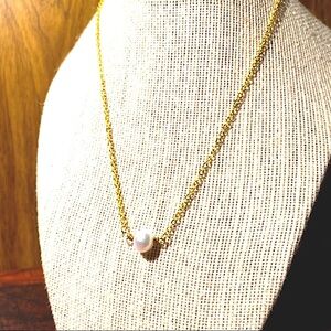 Freshwater Pearl 17" Gold Filled Chain Necklace